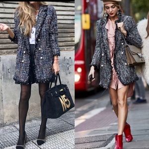 Zara Tweed Jacket w/ Pearl Buttons